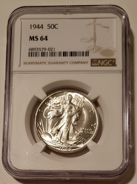 1944 walking liberty silver half dollar ms64 ngc a