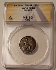 Great Britain Edward VII 1905 farthing ms62 bn ANACS a