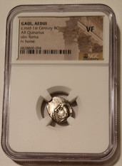 Gaul Aedui ancient celtic tribe silver quinarius vf ngc a