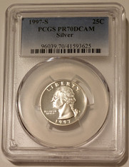 1997 s silver Washington quarter proof pr70 dcam pcgs a