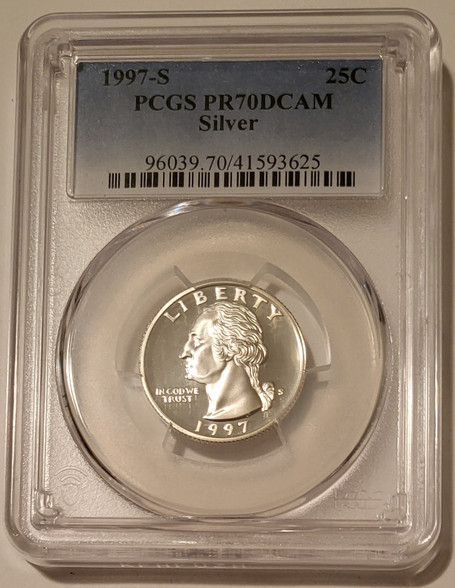 1997 s silver Washington quarter proof pr70 dcam pcgs a