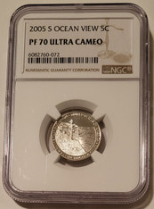 2005 s Jefferson nickel ocean view pf70 uc ngc a