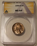 1950 d Jefferson nickel ms64 anacs toned a