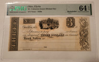 Ohio Elyria obsolete bank note 1830s 64 epq pmg a