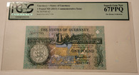 guernsey 2013 pound note commemorative 67 ppq pcgs a