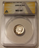 1952 s Roosevelt dime ms66 anacs a