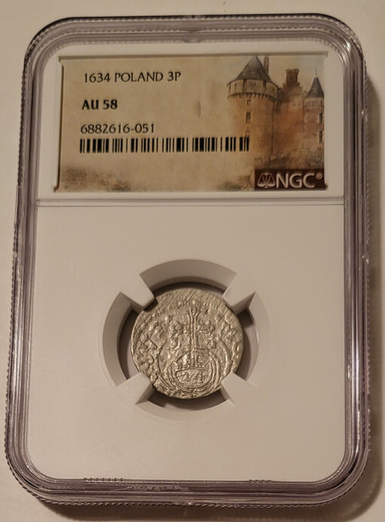 Poland 1634 3 polker au58 ngc a