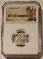 Poland 1633 3 polker vf35 ngc a