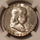 1954 s Franklin silver half dollar ms64 ngc toned c