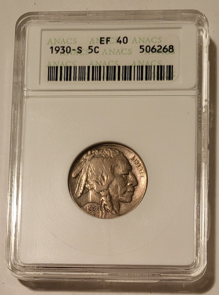 1930 s Buffalo nickel xf40 anacs a