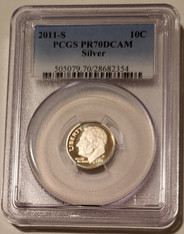 2011 s silver Roosevelt dime proof pr70 dcam pcgs a