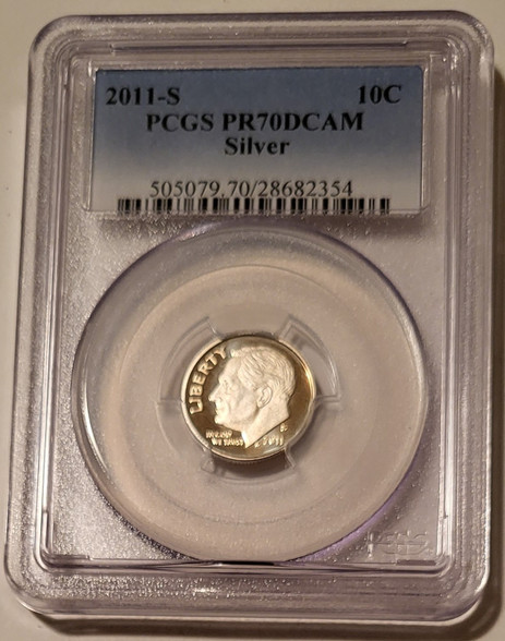 2011 s silver Roosevelt dime proof pr70 dcam pcgs a