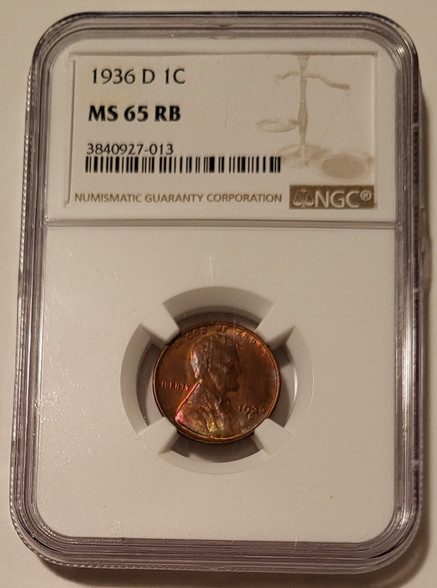1936 d Lincoln wheat cent ms65 rb ngc a