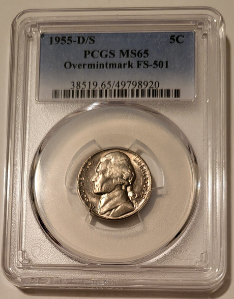 1955 d-s Jefferson nickel fs501 ms65 pcgs a