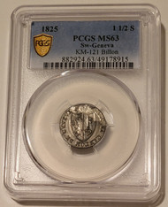 Switzerland Geneva 1825 half sol ms63 pcgs a