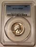 1962 Washington quarter ms65 pcgs toning a