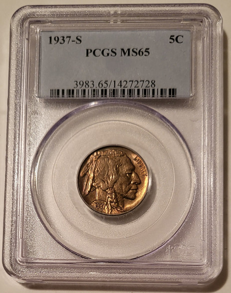 1937-s-buffalo-nickel-ms65-pcgs-toned-a