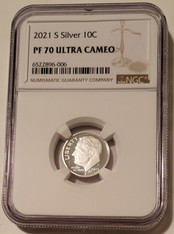 2021 s silver Roosevelt dime proof pf70 uc ngc a
