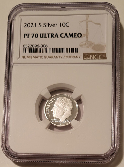 2021 s silver Roosevelt dime proof pf70 uc ngc a