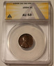 1934 Lincoln wheat cent au53 anacs a