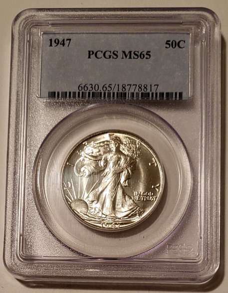 1947 Walking liberty half dollar ms65 pcgs a