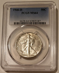1946 D Walking liberty half dollar ms64 pcgs a