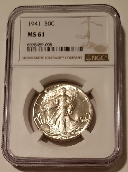 1941 Walking Liberty half dollar ms61 ngc a