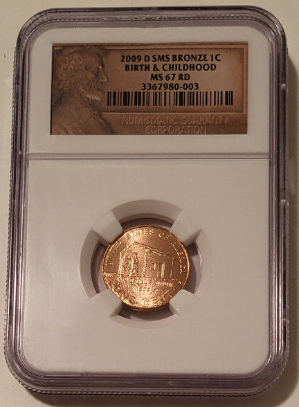 2009 d Lincoln bicentennial cent birth and childhood ms67 red ngc a