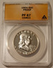 1954 Franklin half dollar proof pf67 cameo anacs a