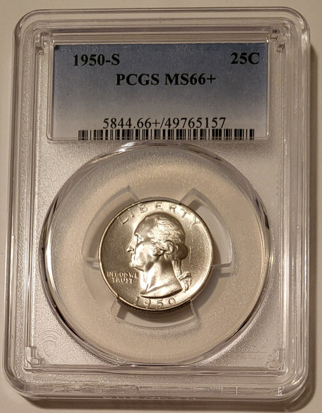 1950 s Washington quarter ms66 plus pcgs a