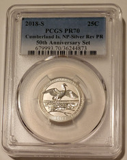 2018 s silver Cumberland Island np quarter reverse proof pr70 pcgs a