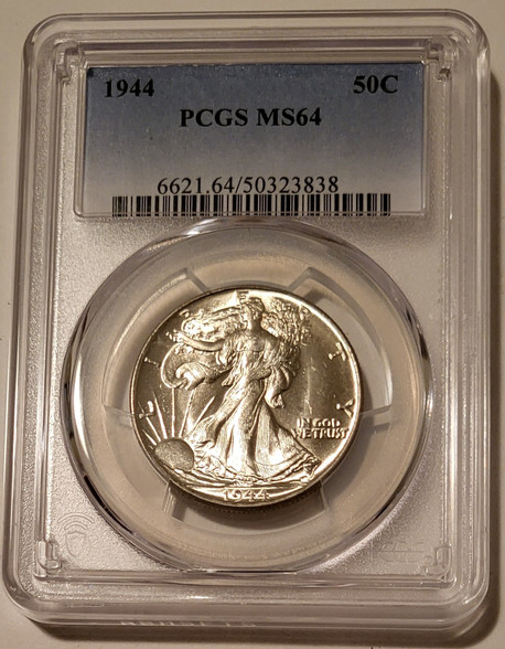 1944 walking liberty half silver half dollar ms64 pcgs a