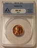 1939 s Lincoln wheat cent ms65 red anacs a