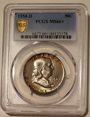 1958-d-d-franklin-half-dollar-ms66plus-pcgs-stickered-nicely-toned-a