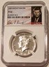 1964 Kennedy half dollar accented hair pf66 ngc portrait a