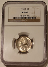 1942 s Jefferson silver nickel ms66 ngc a
