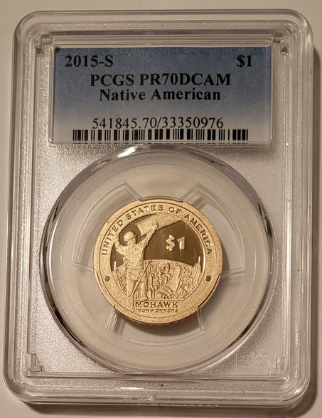 2015 s Native American Sacagawea Dollar mohawk ironworkers pr70 DCAM PCGS a