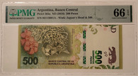 Argentina 2016 500 pesos bank note jaguar 66 epq pmg a
