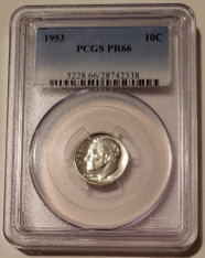 1953 Roosevelt dime proof pr66 pcgs a