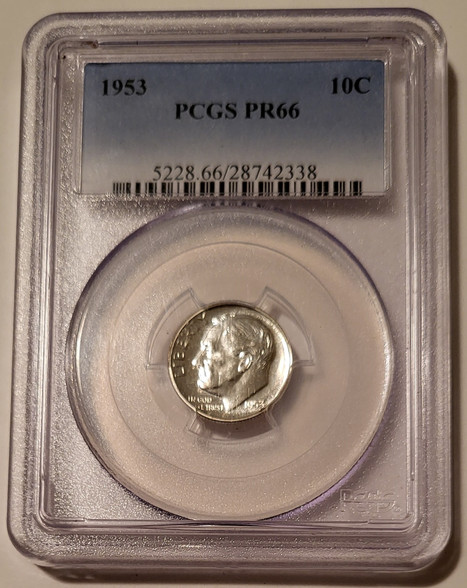 1953 Roosevelt dime proof pr66 pcgs a