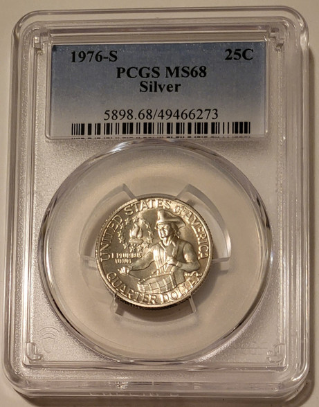 1976 s Washington bicentennial silver quarter ms68 pcgs a