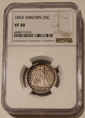 1854-seated-liberty-quarter-arrows-vf30-ngc-a