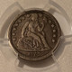 1857 seated liberty dime vf25 pcgs toned c