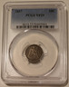 1857 seated liberty dime vf25 pcgs toned a
