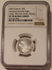 Cook Islands 2022 quarter oz silver 2 dollars american double eagle pf70 uc ngc a