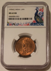 india-british-george-v-1935-c-quarter-anna-ms63-rb-ngc-peafowl-a