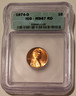 1974 Lincoln memorial cent ms67 red icg a