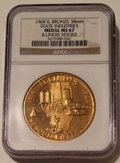 Illinois sesquicentennial medal state industries ms67 ngc a