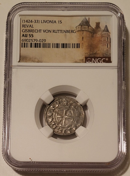 Livonia-Estonia-Ruttenberg-schilling-reval-au55-ngc-a