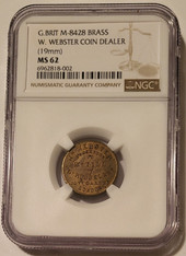 Great Britain webster coin dealer token ms62 ngc a